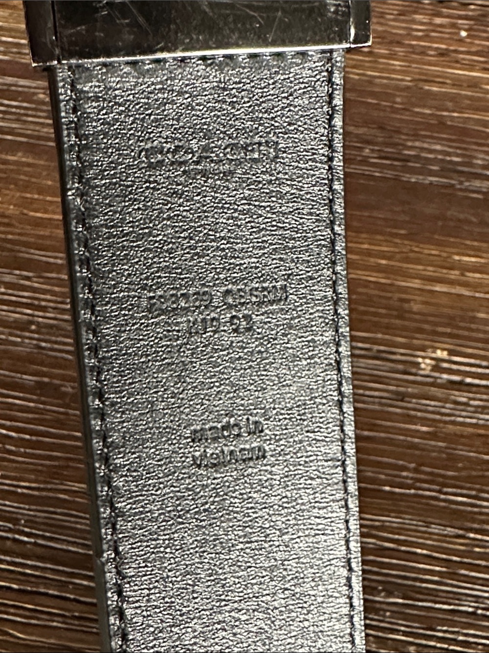 Coach Gray Camouflage Leather Belt with Gunmetal Buckle! - Picture 4 of 4
